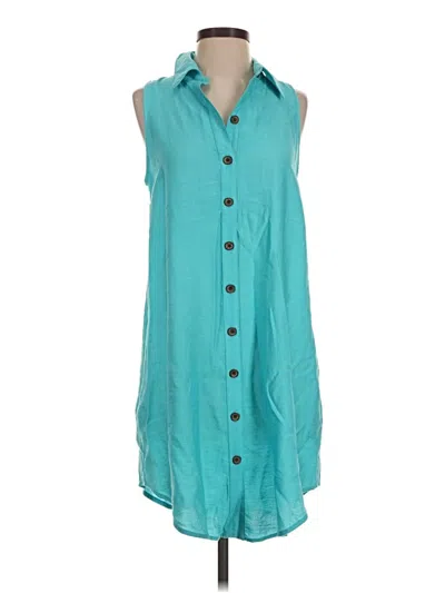 Pre-owned Boho Chic Casual Dress In Teal