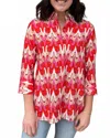 Boho Chic Chevron Button Up Shirt In Abstract In Multi