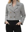 Boho Chic Knit Stripe Jacket In Black In Black