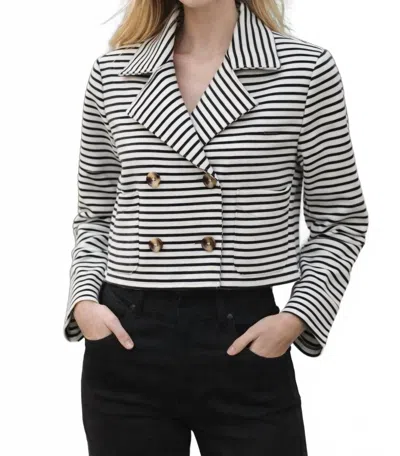 Boho Chic Knit Stripe Jacket In Black