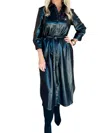 Boho Chic Leather Button Down Dress In Black In Black