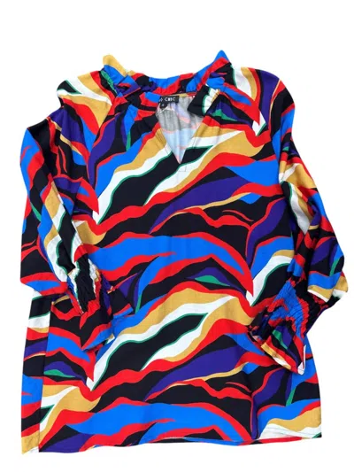 Boho Chic Nothing At All Top In Mountain Stripes In Multi