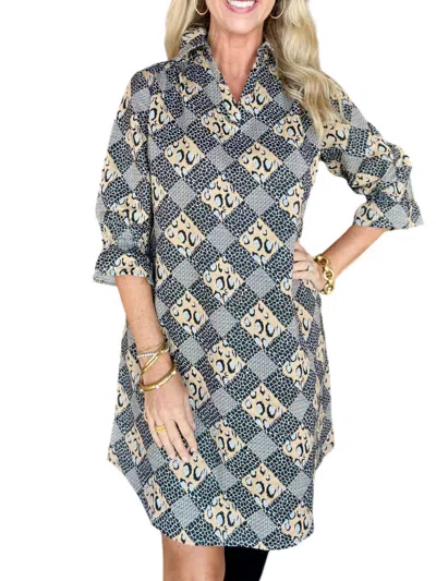Boho Chic Printed Suede Dress In Animal Print In Grey