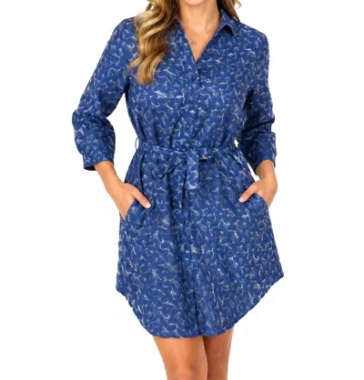 Boho Chic Short Mini Dress In Blue