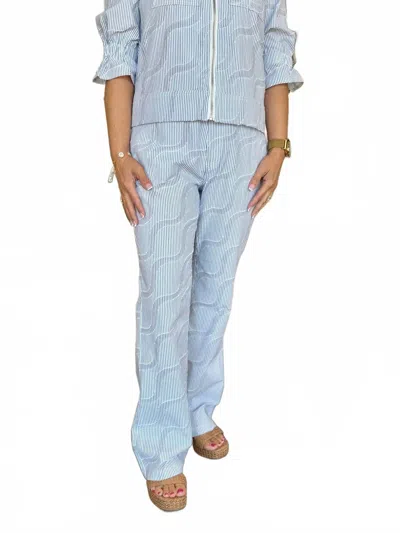 Boho Chic Swirl Denim Pants In Blue