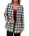 Boho Chic Tweed Blazer In Black In Multi
