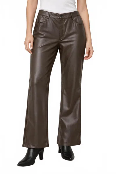 Boho Chic Vegan Leather Pants In Brown