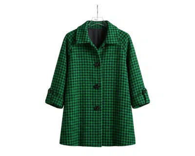 Boho Chic Women's Swing Coat In Green In Multi