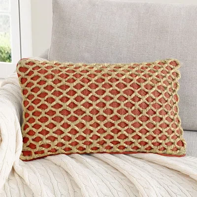 Boho Living Jada Decorative Pillow Collection Living Cotton Blend Square Throw Pillow Cover In Rust