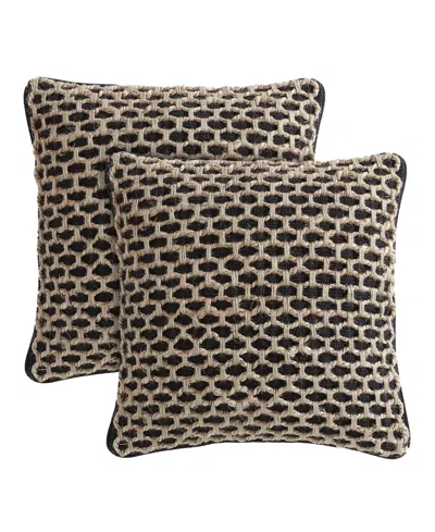Boho Living Jada Jute 2-pc. Decorative Pillows Set, 18" X 18" In Black