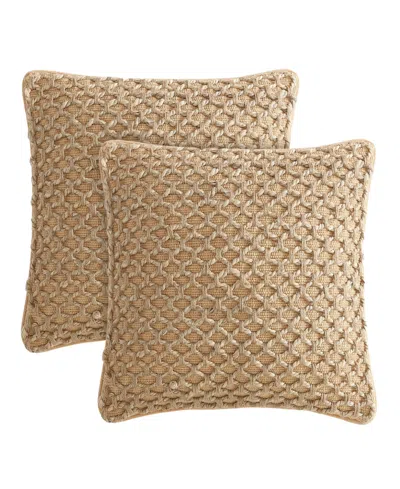 Boho Living Jada Jute 2-pc. Decorative Pillows Set, 18" X 18" In Sand