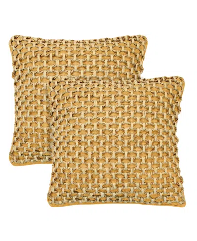 Boho Living Jada Jute 2-pc. Decorative Pillows Set, 18" X 18" In Yellow