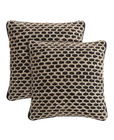 Boho Living Jada Jute Decorative Pillows 2 Piece Set, 20" X 20" In Black