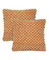 Boho Living Jada Jute Decorative Pillows 2 Piece Set, 20" X 20" In Harvest Orange