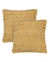 Boho Living Jada Jute Decorative Pillows 2 Piece Set, 20" X 20" In Mustard Yellow