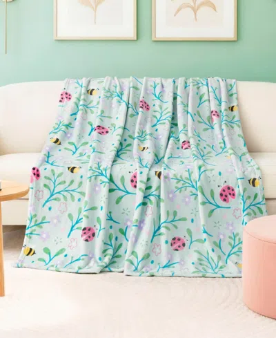 Boho Living Oversized Plush Throw, 60" X 70" In Blue