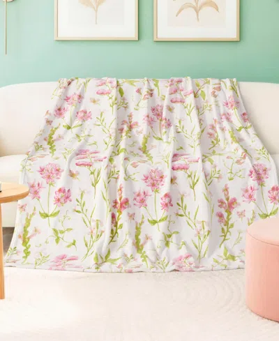 Boho Living Oversized Plush Throw, 60" X 70" In Green