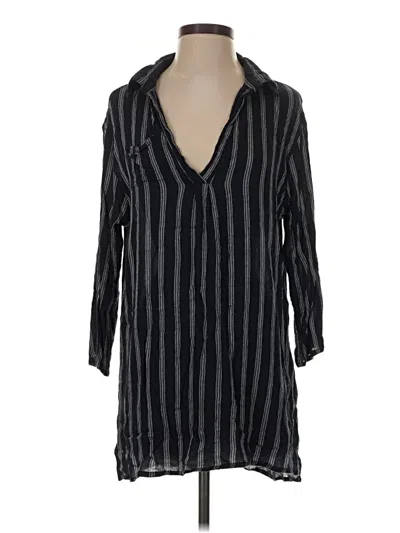 Pre-owned Boho Me 3/4 Sleeve Button Down Shirt In Black