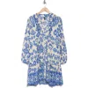 Boho Me Button Front Tunic In Blue