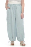 Boho Me Cotton Parachute Pants In Chambray