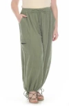 Boho Me Cotton Parachute Pants In Olive