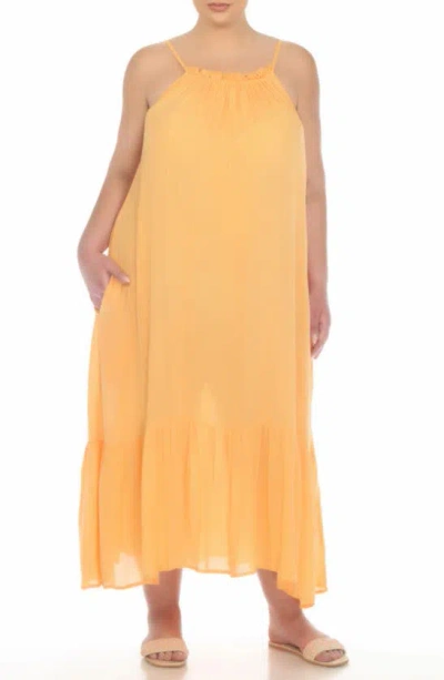 Boho Me Deep Back Ruffle Hem Dress In Yellow