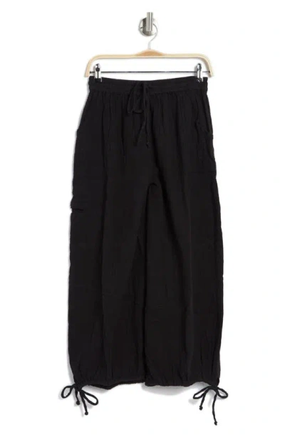 Boho Me Double Gauze Cargo Pants In Black