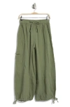 Boho Me Double Gauze Cargo Pants In Olive