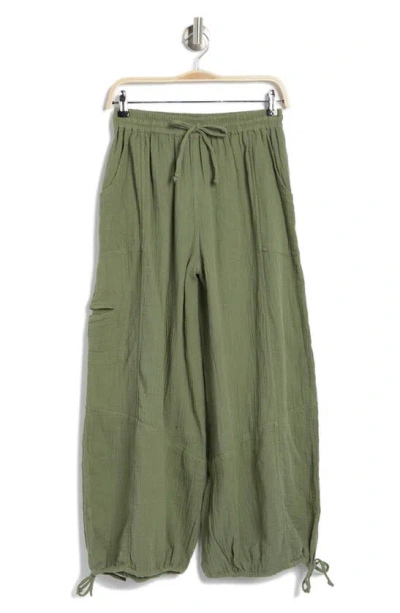 Boho Me Double Gauze Cargo Pants In Green