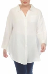 Boho Me Gauze Button-up Shirt In White