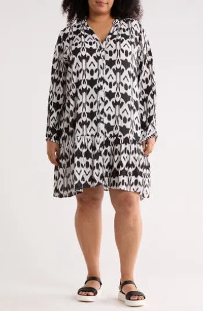 Boho Me Ikat Long Sleeve Cover-up Dress In Multi