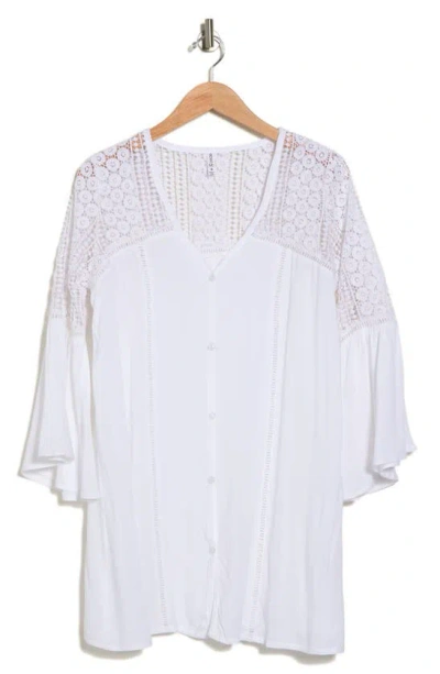Boho Me Lace Crochet Tunic Coverup In White