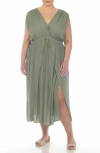 Boho Me Maxi Cover Up Dress In Olive