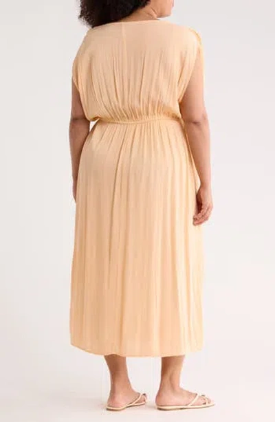 Boho Me Beaded Maxi Cover-up Dress In Peach