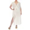 Boho Me Metallic Stripe Cover-up Maxi Dress In White/silver