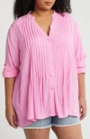 Boho Me Pintuck Long Sleeve Button-up Shirt