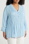 Boho Me Pintuck Long Sleeve Button-up Shirt
