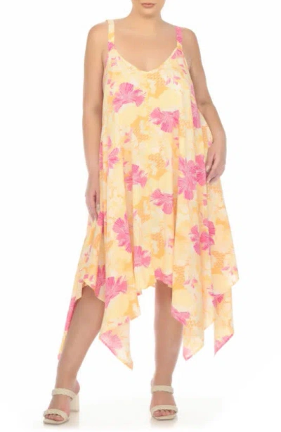 Boho Me Print Handkerchief Hem Maxi Dress In Patch Mango