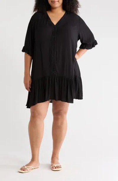 Boho Me Ruffle Cover-up Dress In Animal Print