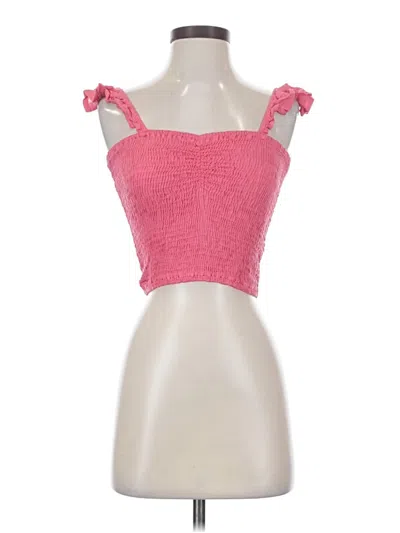 Pre-owned Boho Me Sleeveless Top Pink Sweetheart Neckline Tops