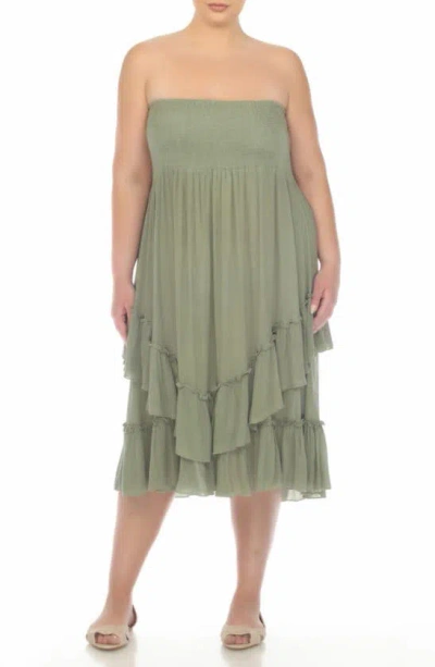 Boho Me Smocked Bandeau Convertible Dress & Skirt In Olive