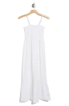 Boho Me Smocked Double Gauze Cotton Maxi Dress In White