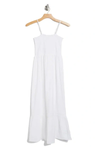 Boho Me Smocked Double Gauze Cotton Maxi Dress In White