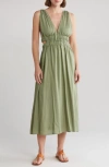 Boho Me Smocked Side Cutout Dress In Olive