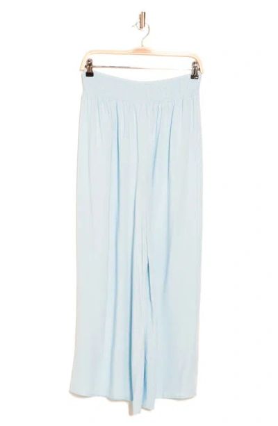 Boho Me Smocked Waist Wide Leg Pants In Chambray