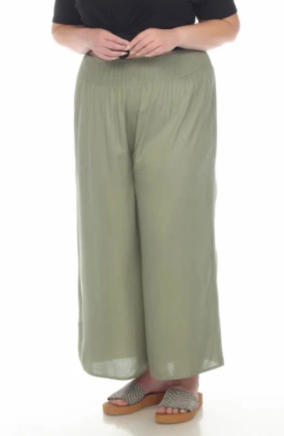 Boho Me Smocked Wide Leg Pants In Olive