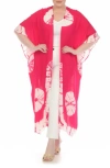 Boho Me Tie Dye Cover-up Kaftan In Hot Pink