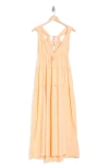 Boho Me Tiered Cover-up Maxi Dress In Peach