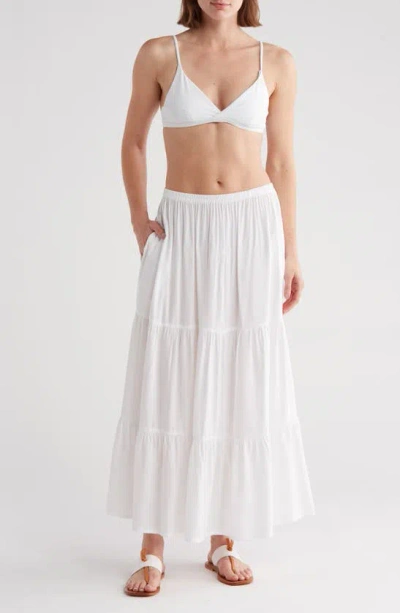 Boho Me Tiered Cover-up Skirt In White
