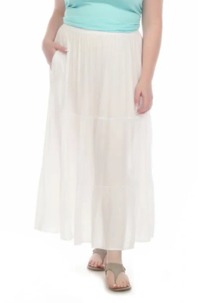 Boho Me Tiered Maxi Skirt In White